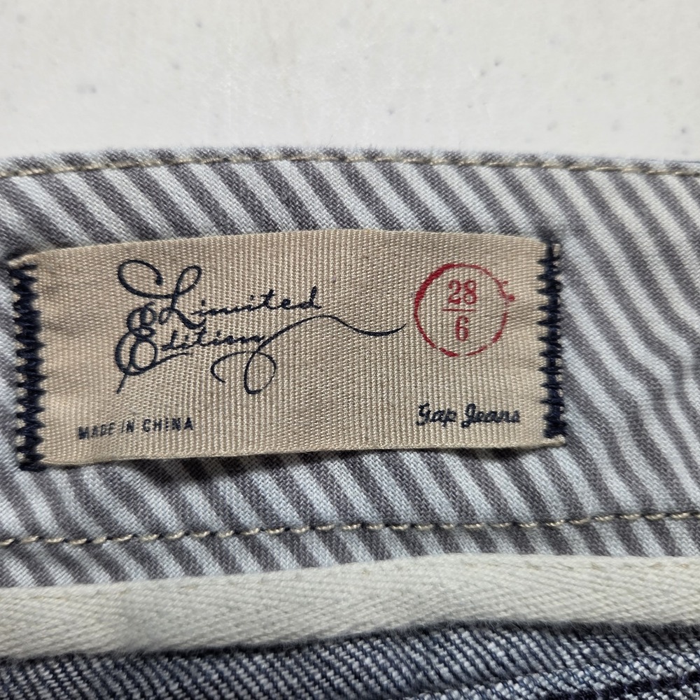 Gap Limited Edition Flare Jeans Womens Sz 6 Blue Mid Rise Stretch Festival - Picture 7 of 8
